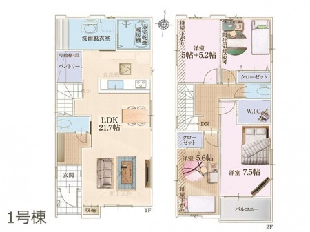 �@�Ԏ�聟�P�������`Floor plan�`  �}�ʂƈقȂ�ꍇ�͌�����D��v���܂��B