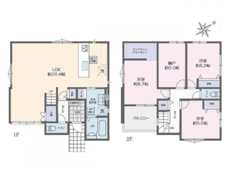 �@�Ԏ��`Floor plan�`  �}�ʂƈقȂ�ꍇ�͌�����D��v���܂��B