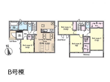 �@�Ԏ�聟B�������`Floor plan�`�@�}�ʂƈقȂ�ꍇ�͌�����D��v���܂��B