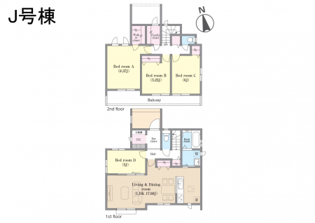 �@�Ԏ�聟J�������`Floor plan�`�@�}�ʂƈقȂ�ꍇ�͌�����D��v���܂��B