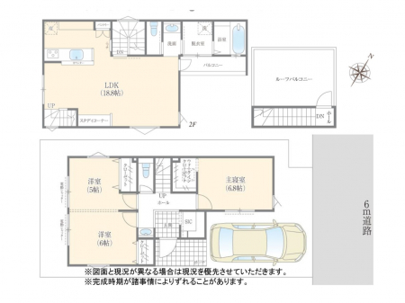 �@�Ԏ��`Floor plan�`�@�}�ʂƈقȂ�ꍇ�͌�����D��v���܂��B