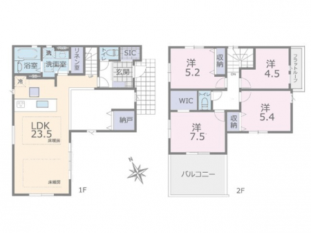 �@�Ԏ��`Floor plan�`  �}�ʂƈقȂ�ꍇ�͌�����D��v���܂��B