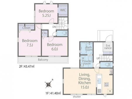 �@�Ԏ��`Floor plan�`  �}�ʂƈقȂ�ꍇ�͌�����D��v���܂��B