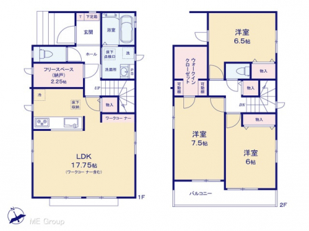 �@�Ԏ�聟2-C�������`Floor plan�`�@�}�ʂƈقȂ�ꍇ�͌�����D��v���܂��B