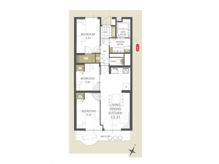 �@�Ԏ��`Floor plan�`�@�}�ʂƈقȂ�ꍇ�͌�����D��v���܂��B