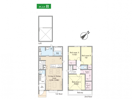 �@�Ԏ�聟B�������`Floor plan�`�@�}�ʂƈقȂ�ꍇ�͌�����D��v���܂��B