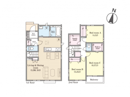 �@�Ԏ�聟B�������`Floor plan�`�@�}�ʂƈقȂ�ꍇ�͌�����D��v���܂��B