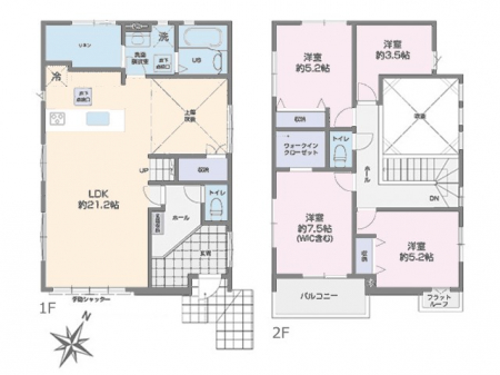 �@�Ԏ��`Floor plan�`�@�}�ʂƈقȂ�ꍇ�͌�����D��v���܂��B