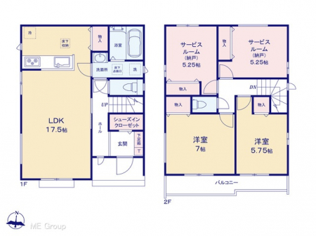 �@�Ԏ�聟2-B�������`Floor plan�`�@�}�ʂƈقȂ�ꍇ�͌�����D��