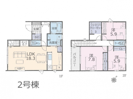 �@�Ԏ��`Floor plan�`�@�}�ʂƈقȂ�ꍇ�͌�����D��v���܂��B