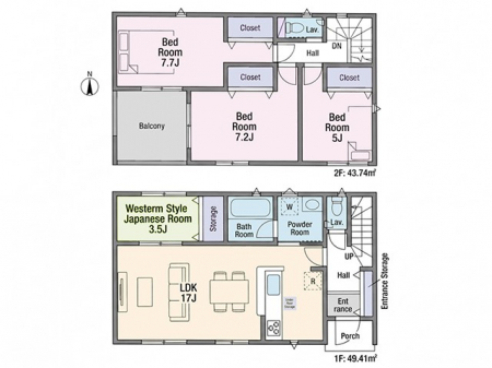 �@�Ԏ��`Floor plan�`�@�}�ʂƈقȂ�ꍇ�͌�����D��v���܂��B