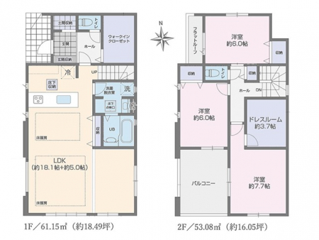�@�Ԏ��`Floor plan�`�@�}�ʂƈقȂ�ꍇ�͌�����D��v���܂��B