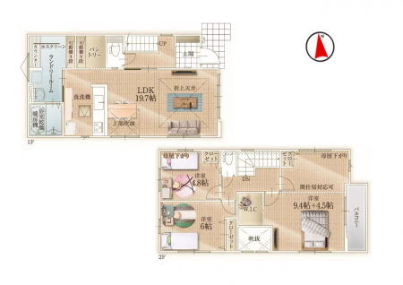 �@�Ԏ��`Floor plan�`�@�}�ʂƈقȂ�ꍇ�͌�����D��v���܂��B