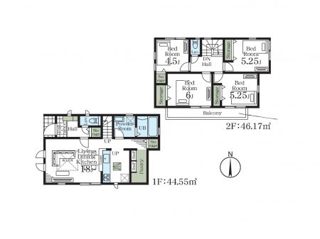 �@�Ԏ��`Floor plan�`�@�}�ʂƈقȂ�ꍇ�͌�����D��v���܂��B