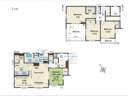 �@�Ԏ��`Floor plan�`�@�}�ʂƈقȂ�ꍇ�͌�����D��v���܂��B
