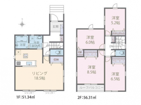 �@�Ԏ��`Floor plan�`�@�}�ʂƈقȂ�ꍇ�͌�����D��v���܂��B
