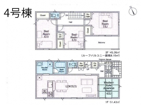 �@�Ԏ�聟�S�������`Floor plan�`�@�}�ʂƈقȂ�ꍇ�͌�����D��v���܂��B