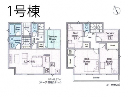 �@�Ԏ�聟�P�������`Floor plan�`�@�}�ʂƈقȂ�ꍇ�͌�����D��v���܂��B
