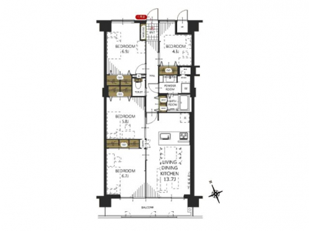 �@�Ԏ��`Floor plan�`�@�}�ʂƈقȂ�ꍇ�͌�����D��v���܂��B